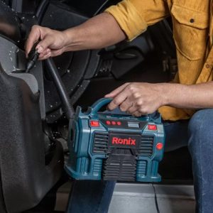 مینی کمپرسور باد سه‌کاره دیجیتال فندکی و برق شهری رونیکس RONIX RH-4261B